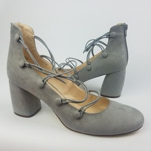 Nine West Women Gray Retro High Heel Pumps Size 12